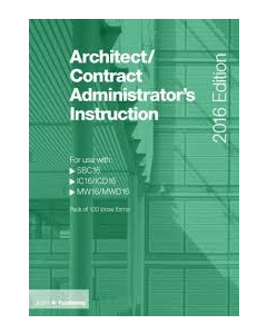 Architect/Contract Administrator’s Instruction for use with SBC16/IC16/MW16
