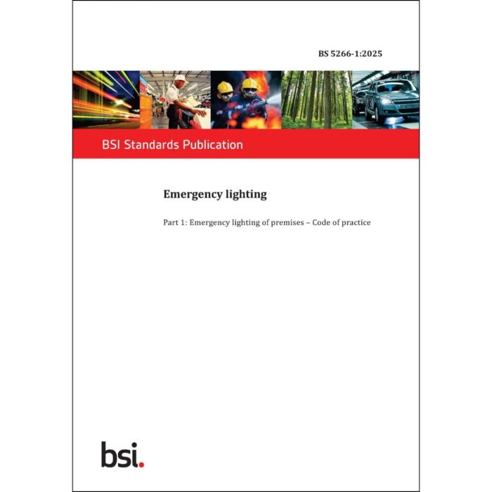 BS 5266-1:2025. Emergency lighting - Emergency lighting of premises. Code of practice